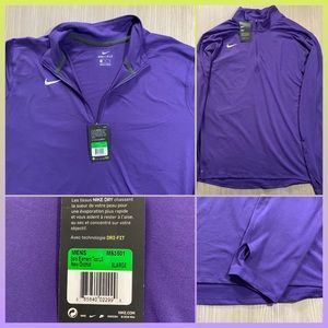 NIKE NewOrchid Mens LongSleeve 1/4 Zip TrainingTop